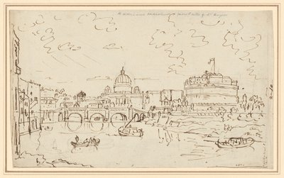 Le Tibre avec Saint-Pierre et le Castel S. Angelo (recto) - William Marlow