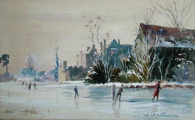 Patinage au château de Broughton - William Matthison