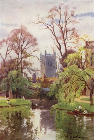 Tour de la chapelle du St Johns College depuis la rivière - William Matthison
