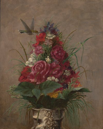 Nature morte florale avec colibri - William Merritt Chase