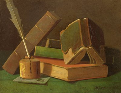 Nature morte avec livres et encrier - William Michael Harnett