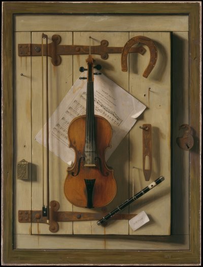 Nature morte — Violon et partitions - William Michael Harnett