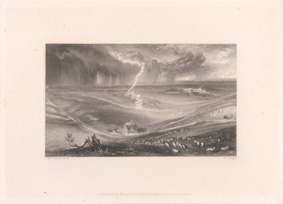 Champ de Waterloo avec des éclairs - William Miller