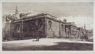 Vue de la Prison de Newgate, Old Bailey, depuis Newgate Street, City de Londres, vers 1900 - William Monk