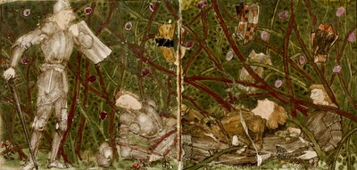 Seize carreaux formant huit illustrations du conte 