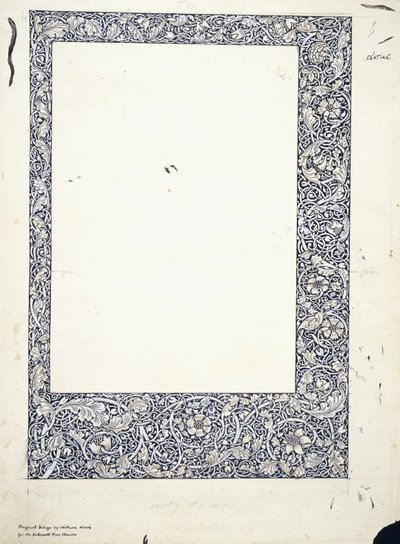 Dessin original pour une bordure pleine page - William Morris