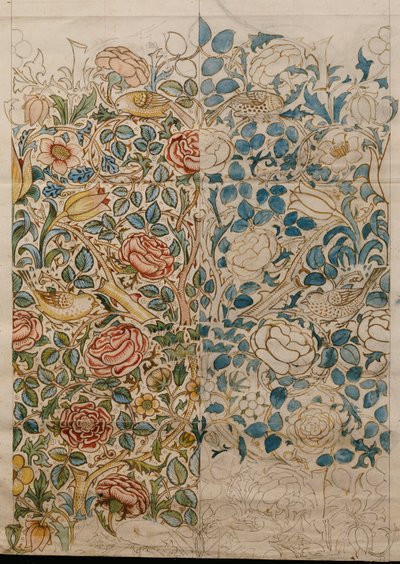 Rose, design pour chintz - William Morris