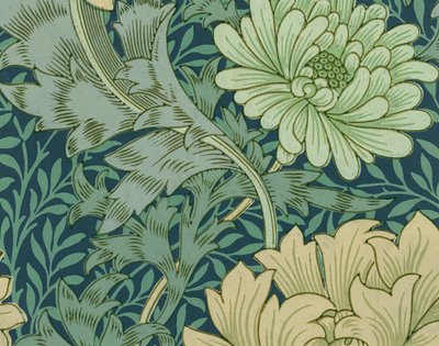 Échantillon de papier peint William Morris avec chrysanthème - William Morris