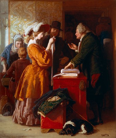 Choisir la robe de mariée Détail. Peinture de William Mulready (1786-1863). 1845. Londres. Victoria and Albert Museum. - William Mulready