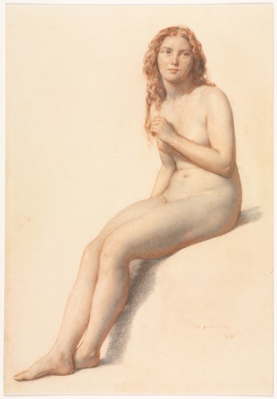 Nu féminin, assis, vue de trois quarts de face, 1859 - William Mulready
