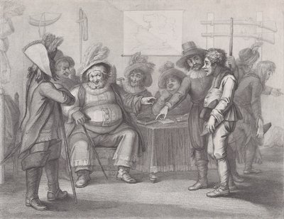 Falstaff chez Justice Shallow rassemblant ses recrues, Shakespeare, Henry IV, Partie..., 1er juin 1792 - William Nelson Gardiner