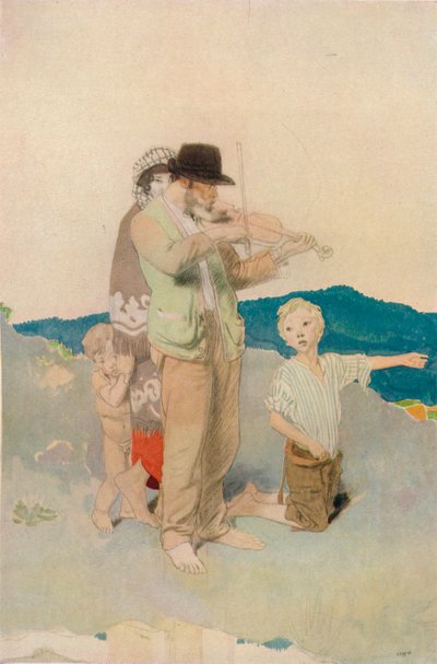 Le Violoniste, Étude pour le Groupe Central dans le Mariage au Bord du Chemin, c1923 - William Newenham Montague Orpen