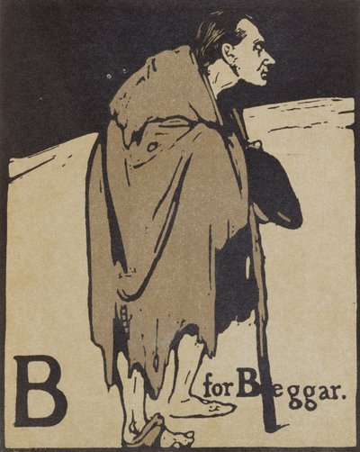 B pour Mendiant, illustration de 