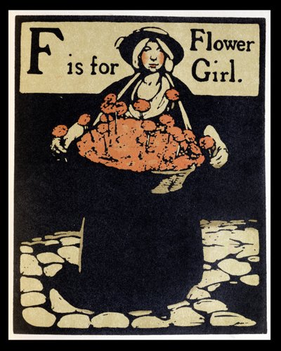 F pour Fille aux fleurs, illustration de 