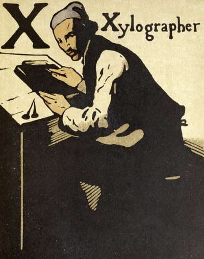X pour Xylographe, illustration de 