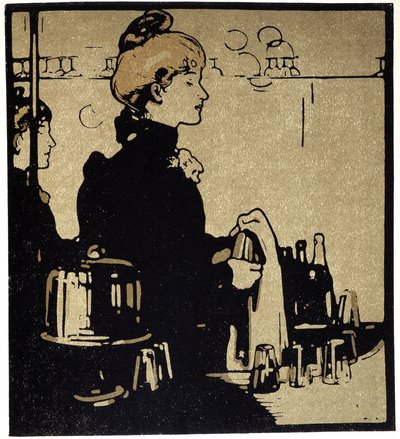 Jeune femme barman, Londres - dans « Types de Londres » - William Nicholson