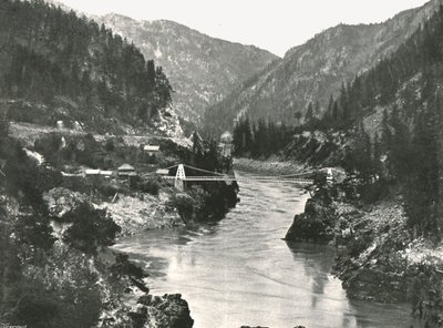 Les Rocheuses : le canyon Frazer et le pont de la route Cariboo, près de Spuzzum, Canada, 1895 - William Notman and Son