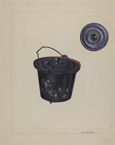 Bouilloire en fer jouet pour enfant, vers 1937 - William O. Fletcher