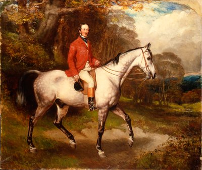 Portrait de Thomas Conolly, assis sur un chasseur gris pommelé - William Osborne