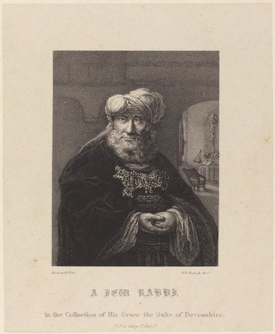 Un rabbin juif - William P. Sherlock after Rembrandt van Rijn