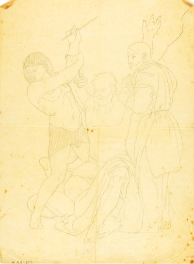 Moïse, Aaron et Hur sur le mont Horeb (étude habillée) - William Page