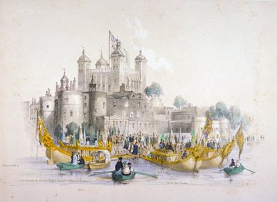 Le Lord Maire Thomas Johnson et son entourage embarquant de la Tour de Londres, 1840 - William Parrott