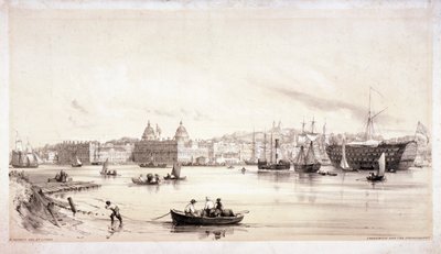 Vue de Greenwich à travers la Tamise, Londres, vers 1841 - William Parrott