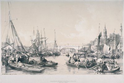 Vue du nouveau pont de Londres depuis le bassin de la Tamise, 1841 - William Parrott
