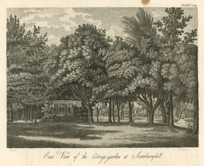 Vue est du jardin de la chaumière à Strawberry Hill, Twickenham, Londres - William Pars