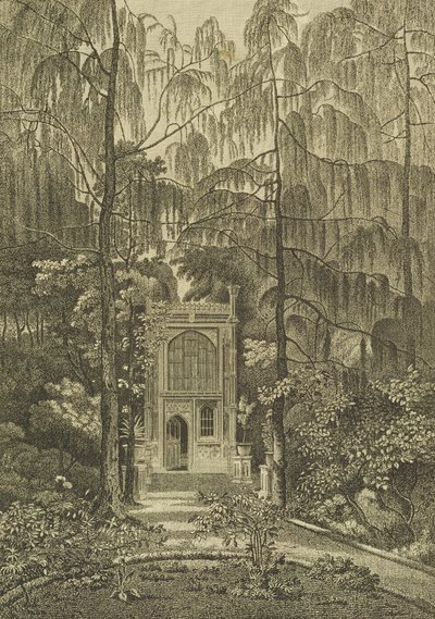 Vue de la chapelle dans le jardin de Strawberry Hill, gravée par Godfrey, 1784 - William Pars