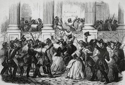Révolution à Berlin devant le palais de Guillaume Ier, mars 1848, Allemagne - Nicolas Toussaint Charlet