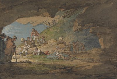 Une Grotte en Plein Soleil, avec des Figures - William Payne