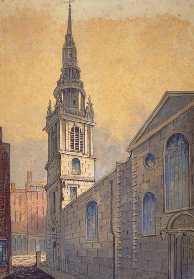 Église St Mary le Bow depuis Bow Churchyard, City de Londres - William Pearson