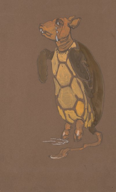 Conception de costume de fausse tortue pour Alice au pays des merveilles - William Penhallow Henderson