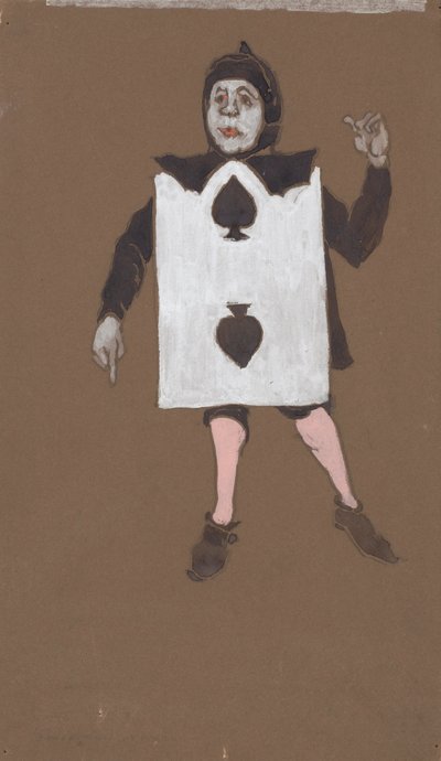Deux de pique (conception des costumes pour Alice au pays des merveilles, 1915) - William Penhallow Henderson