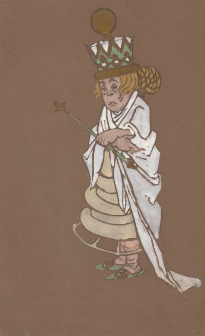 Costume de la Reine Blanche pour Alice au pays des merveilles - William Penhallow Henderson