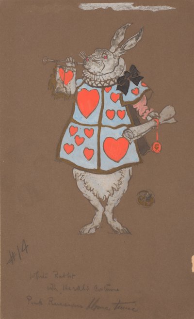 Lapin blanc avec costume de héraut (conception de costume) - William Penhallow Henderson