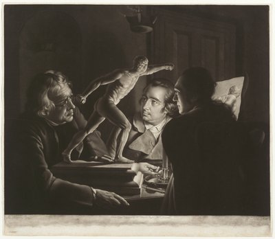 Trois personnes regardant le gladiateur à la chandelle - William Pether