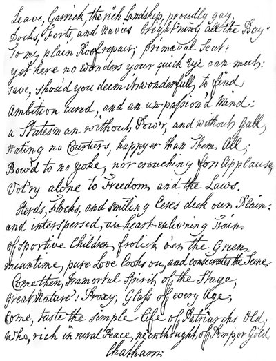 Poème de Lord Chatham à David Garrick, 18e siècle, 1840 - William Pitt