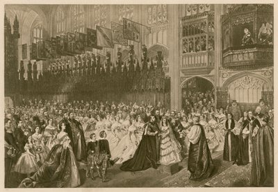 Mariage du Prince de Galles et de la Princesse Alexandra de Danemark, Chapelle Saint-Georges, Château de Windsor - William Powell (after) Frith