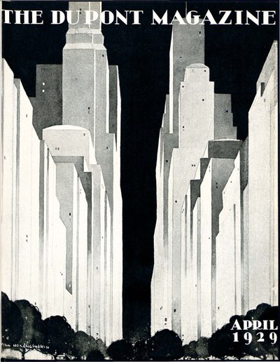 Gratte-ciel, couverture du DuPont Magazine, avril 1929 - William R. Jr. Hollingsworth