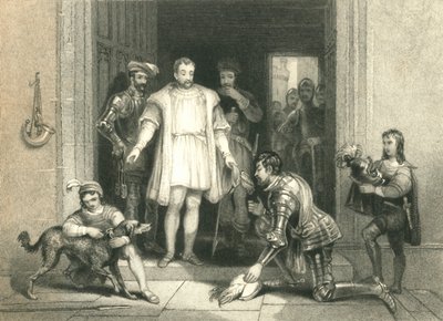 Faux hommage de Bolingbroke à Richard II, au château de Flint, 1836 - William Radclyffe
