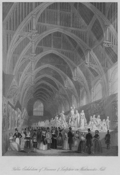Exposition publique de fresques et de sculptures dans Westminster Hall - William Radclyffe