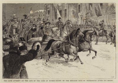 La dernière tentative sur la vie du tsar de Russie, entrée de l