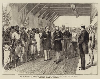 La visite royale en Inde, la réception du vice-roi à la gare de Boree Bunder, Bombay - William Ralston