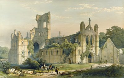 Abbaye de Kirkstall, vue du nord-ouest. - Extrait de 