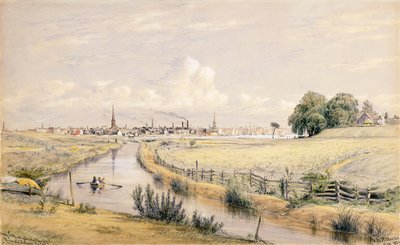 Jersey City avec un aperçu de New York depuis le canal de Bergen, 1854 - William Rickarby Miller
