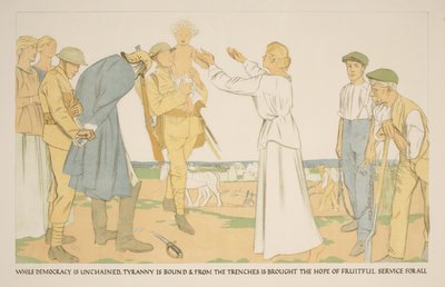 Paysans et soldats sur le terrain - William Rothenstein
