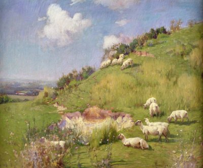 Moutons sur une colline - William Samuel Henry Llewellyn
