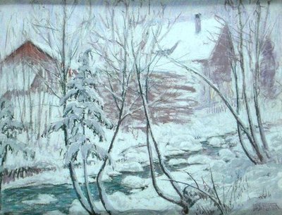 Chalets dans la neige - William Samuel Horton